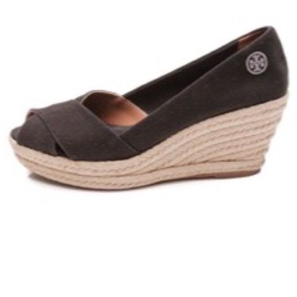 tory burch black espadrille wedges